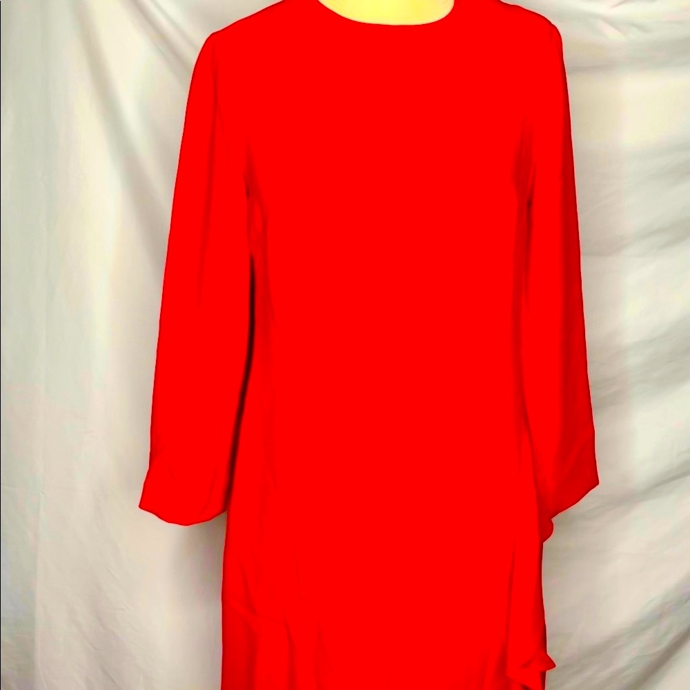 Red vibrant banana republic dress - flounce detail - 2 like New